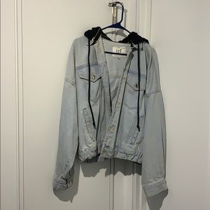 Oversized Zara Denim Jacket with Zip On/Off Hood